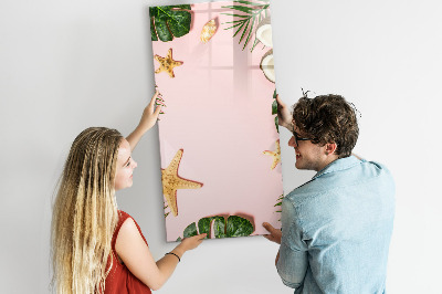 Pizarra magnética de pared con rotulador Recuerdos de verano con la naturaleza como telón de fondo.