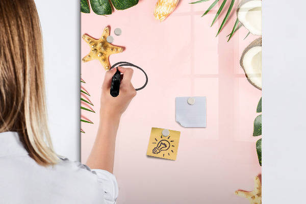 Pizarra magnética de pared con rotulador Recuerdos de verano con la naturaleza como telón de fondo.
