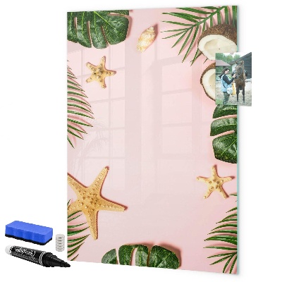 Pizarra magnética de pared con rotulador Recuerdos de verano con la naturaleza como telón de fondo.