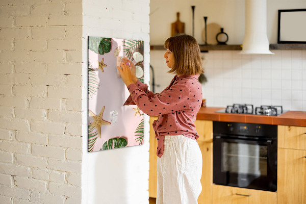 Pizarra magnética de pared con rotulador Recuerdos de verano con la naturaleza como telón de fondo.