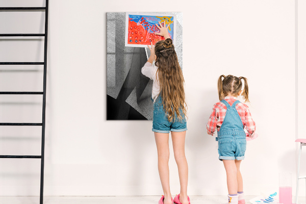 Pizarra borrable de cristal con imanes Tablero de exhibición de fotos moderno