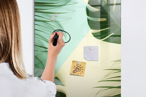 Pizarra magnética de pared con rotulador Collage verde de recuerdos con fotos