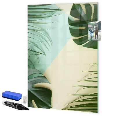 Pizarra magnética de pared con rotulador Collage verde de recuerdos con fotos