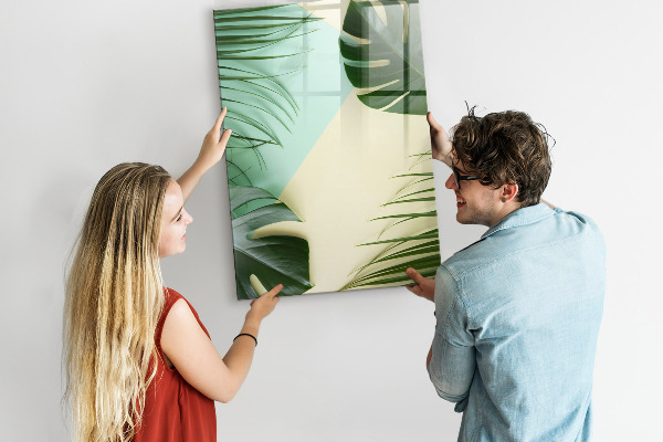 Pizarra magnética de pared con rotulador Collage verde de recuerdos con fotos