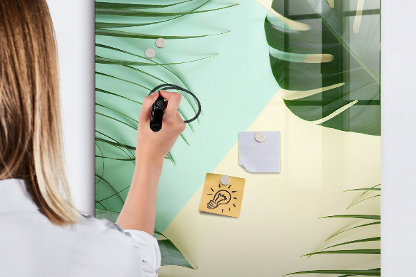 Pizarra magnética de pared con rotulador Collage verde de recuerdos con fotos