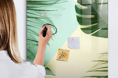Pizarra magnética de pared con rotulador Collage verde de recuerdos con fotos