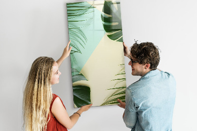 Pizarra magnética de pared con rotulador Collage verde de recuerdos con fotos