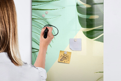 Pizarra magnética de pared con rotulador Collage verde de recuerdos con fotos