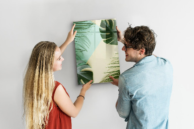 Pizarra magnética de pared con rotulador Collage verde de recuerdos con fotos