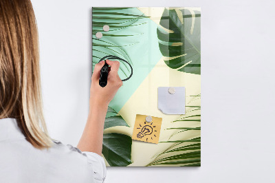Pizarra magnética de pared con rotulador Collage verde de recuerdos con fotos