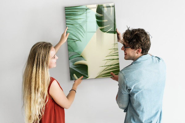 Pizarra magnética de pared con rotulador Collage verde de recuerdos con fotos