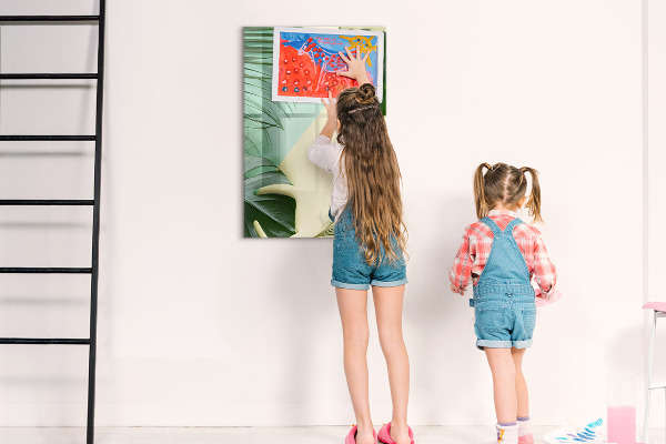Pizarra magnética de pared con rotulador Collage verde de recuerdos con fotos