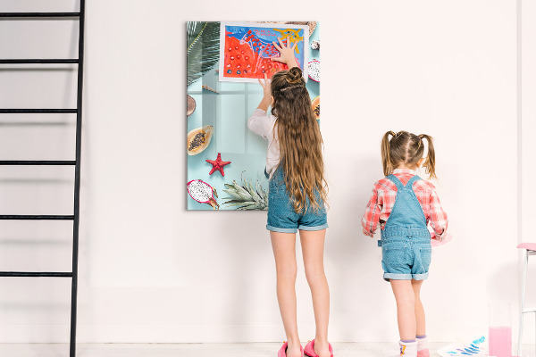 Pizarra magnética de pared con rotulador Recuerdos de verano al estilo tropical