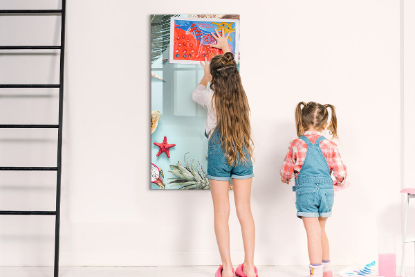Pizarra magnética de pared con rotulador Recuerdos de verano al estilo tropical