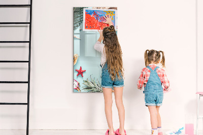 Pizarra magnética de pared con rotulador Recuerdos de verano al estilo tropical