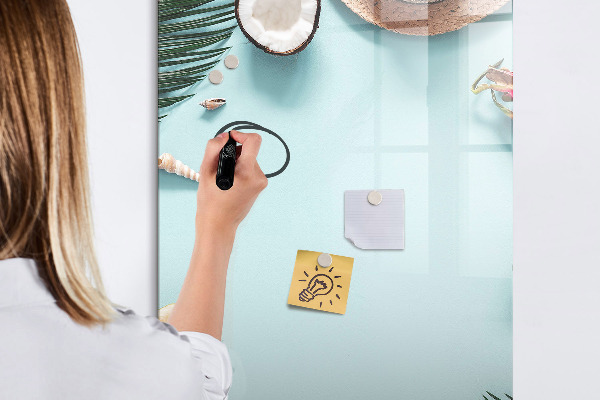 Pizarra magnética de pared con rotulador Recuerdos de verano al estilo tropical