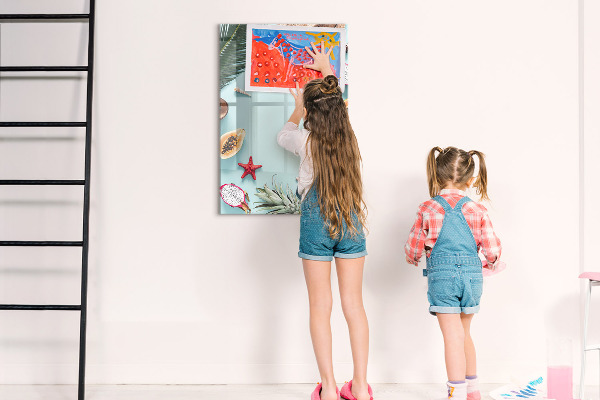 Pizarra magnética de pared con rotulador Recuerdos de verano al estilo tropical