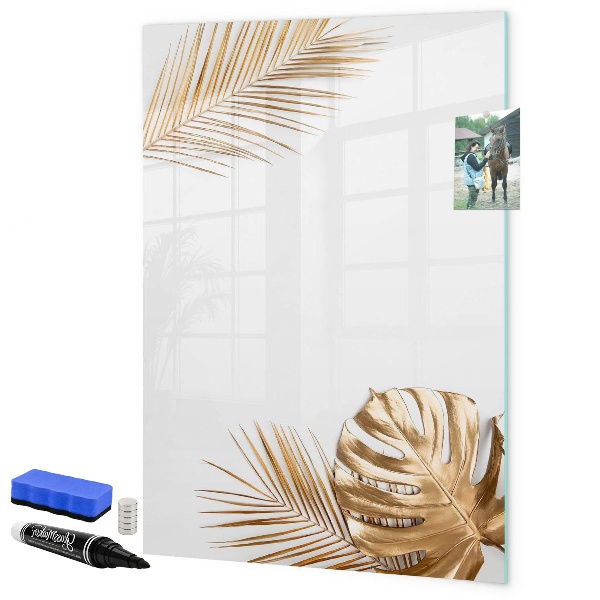 Pizarra magnética de pared con rotulador Elegante tablero fotográfico con plantas