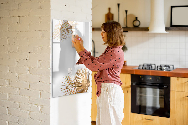 Pizarra magnética de pared con rotulador Elegante tablero fotográfico con plantas