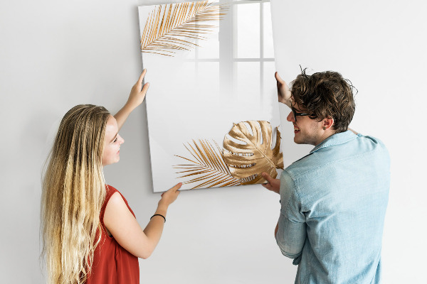 Pizarra magnética de pared con rotulador Elegante tablero fotográfico con plantas