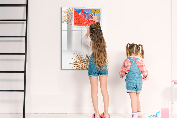 Pizarra magnética de pared con rotulador Elegante tablero fotográfico con plantas