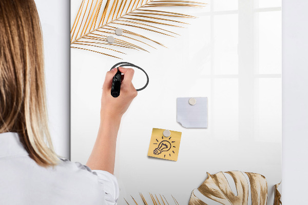 Pizarra magnética de pared con rotulador Elegante tablero fotográfico con plantas