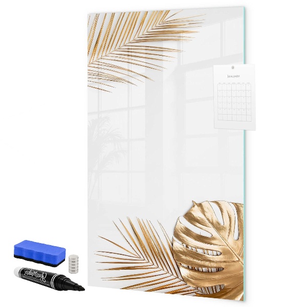 Pizarra magnética de pared con rotulador Elegante tablero fotográfico con plantas