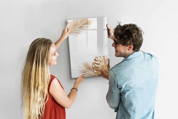Pizarra magnética de pared con rotulador Elegante tablero fotográfico con plantas