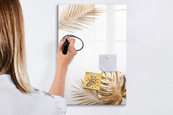 Pizarra magnética de pared con rotulador Elegante tablero fotográfico con plantas