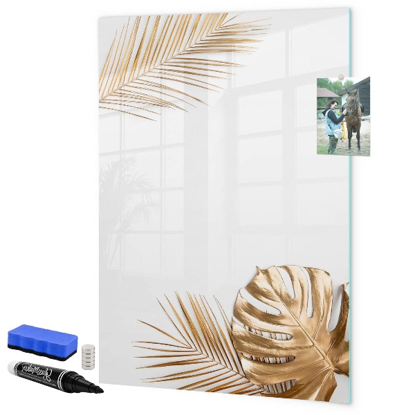 Pizarra magnética de pared con rotulador Elegante tablero fotográfico con plantas