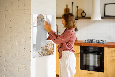 Pizarra magnética de pared con rotulador Elegante tablero fotográfico con plantas