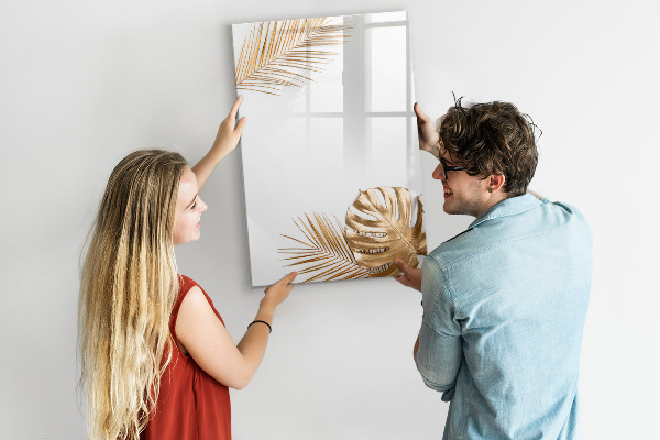 Pizarra magnética de pared con rotulador Elegante tablero fotográfico con plantas