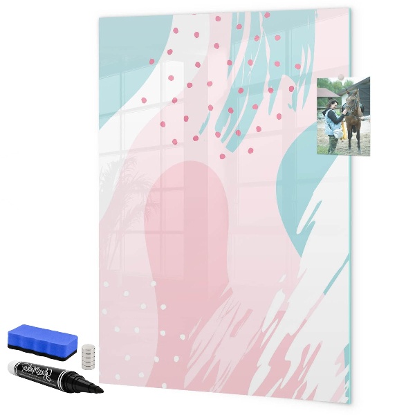 Pizarra magnética de pared con rotulador Un tablero colorido para fotos y notas.