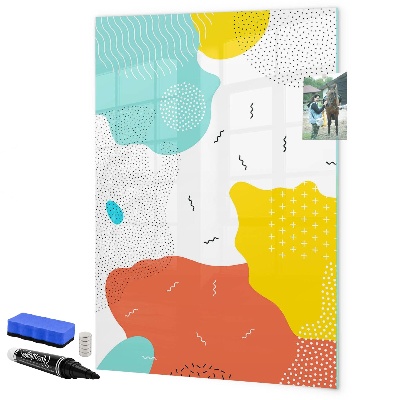 Pizarra magnética de pared con rotulador Tablero colorido para fotos y notas