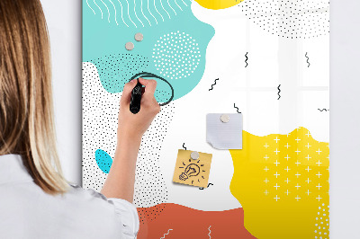 Pizarra magnética de pared con rotulador Tablero colorido para fotos y notas