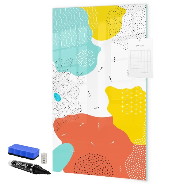 Pizarra magnética de pared con rotulador Tablero colorido para fotos y notas
