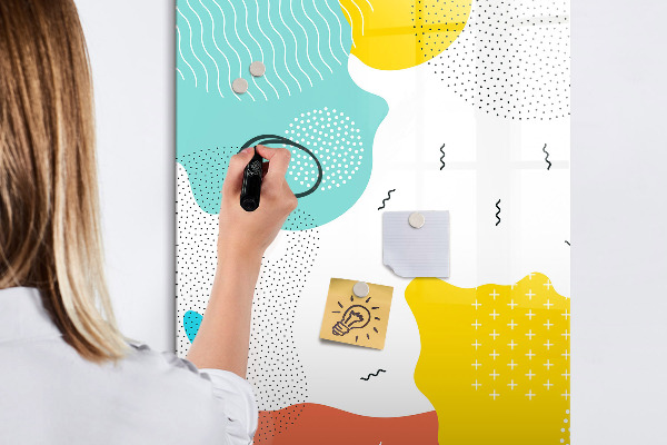 Pizarra magnética de pared con rotulador Tablero colorido para fotos y notas