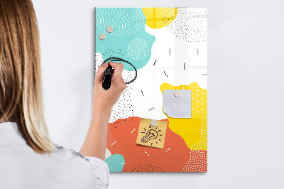 Pizarra magnética de pared con rotulador Tablero colorido para fotos y notas