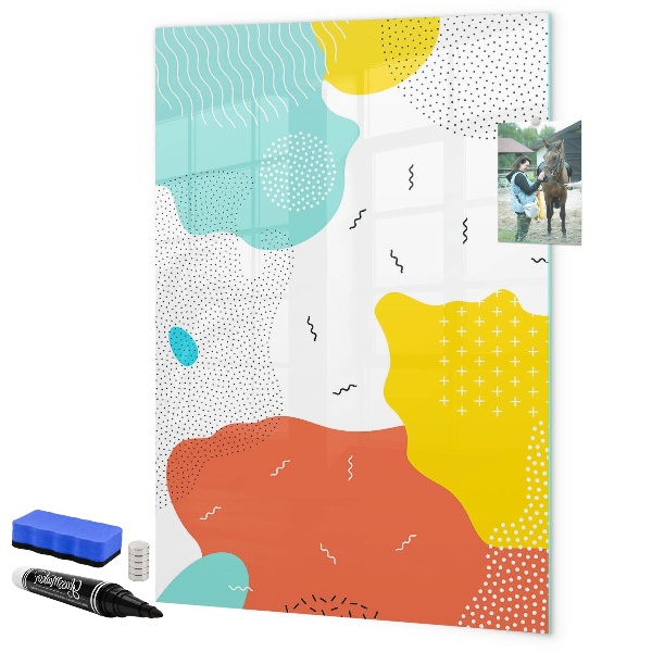 Pizarra magnética de pared con rotulador Tablero colorido para fotos y notas