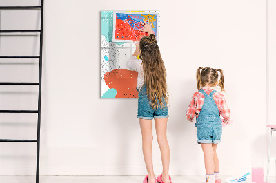 Pizarra magnética de pared con rotulador Tablero colorido para fotos y notas