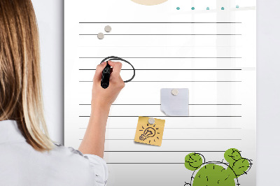 Pizarra magnética de pared con rotulador Una lista de tareas con un toque creativo.