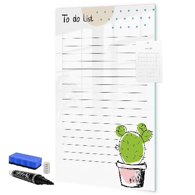 Pizarra magnética de pared con rotulador Una lista de tareas con un toque creativo.