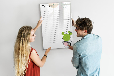 Pizarra magnética de pared con rotulador Una lista de tareas con un toque creativo.
