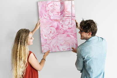Pizarra magnética de pared con rotulador Motivo floral con espacio para fotos