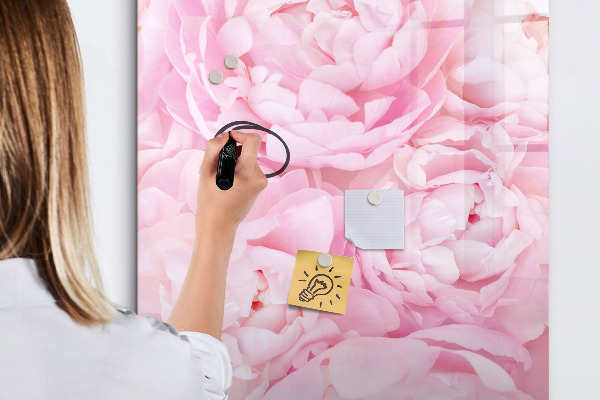 Pizarra magnética de pared con rotulador Motivo floral con espacio para fotos
