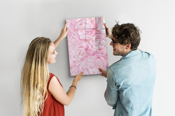 Pizarra magnética de pared con rotulador Motivo floral con espacio para fotos
