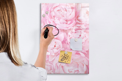 Pizarra magnética de pared con rotulador Motivo floral con espacio para fotos