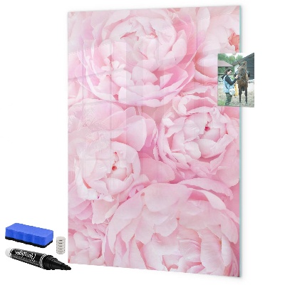 Pizarra magnética de pared con rotulador Motivo floral con espacio para fotos