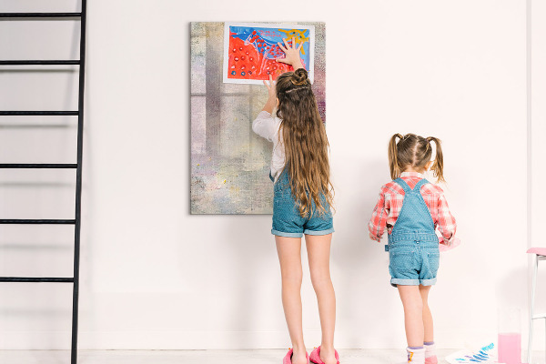 Pizarra borrable de cristal con imanes Tablero creativo para fotos y notas