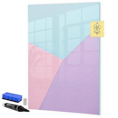 Pizarra borrable de cristal con imanes Un tablero colorido para notas y fotos.